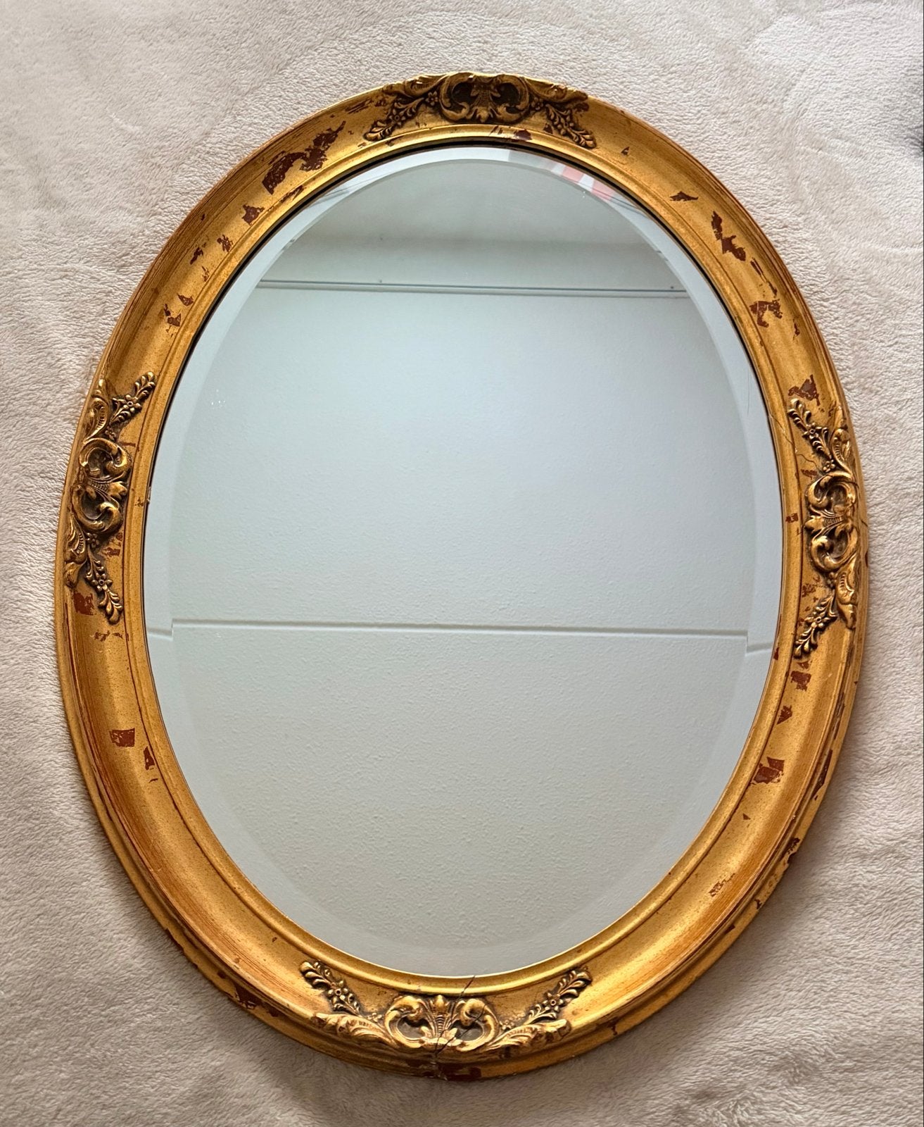Vintage Gouden Ovale Spiegel - Barok Stijl, Ophalen of Verzenden