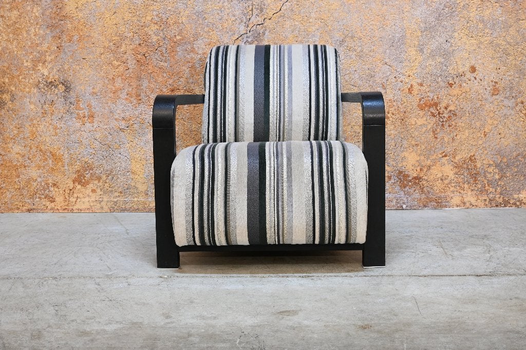 ZGAN! grijze stoffen Leolux Hemmingway design fauteuil, Leolux, Leolux, 75 tot 100 cm, Ophalen of Verzenden