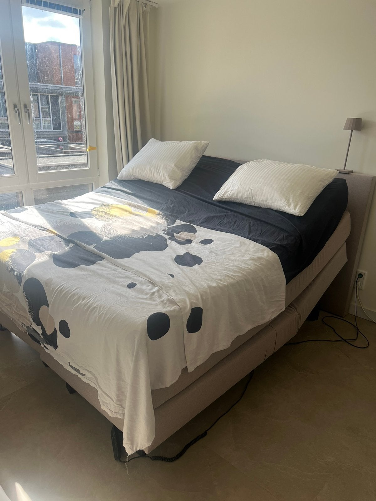 Elektrische boxspring 180x200 + hoofdbord | 2-zijdig, Huis en Inrichting, Ophalen, Tweepersoons, 180 cm