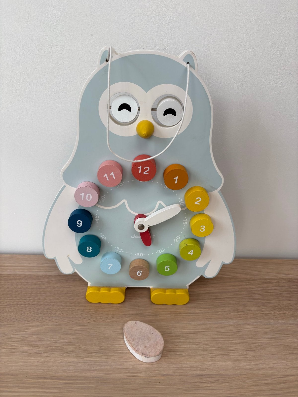 Janod Houten Uil Klok Puzzel - Leer Klokkijken, Ophalen of Verzenden, Gebruikt, Puzzelen