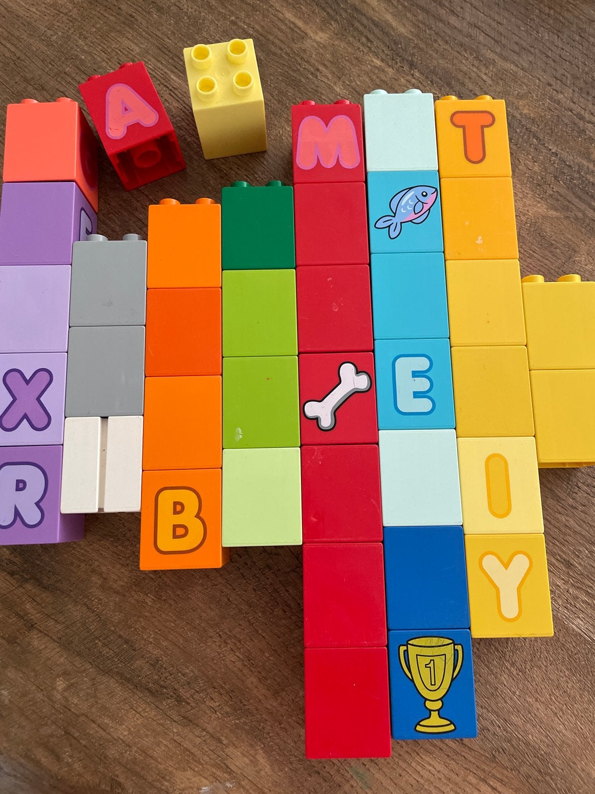 Gebruikte Lego Duplo blokjes dubbele dikte, Ophalen of Verzenden, Gebruikt, Losse stenen, Duplo