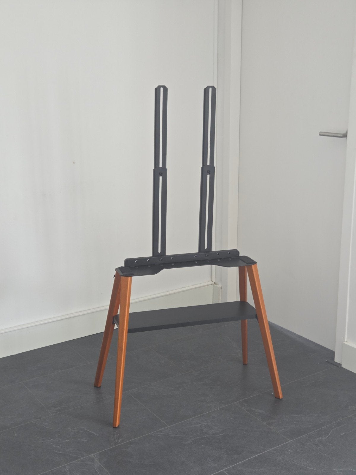 TV Standaard Hout Zwart - Zo goed als nieuw, Audio, Tv en Foto, Televisiebeugels, Ophalen of Verzenden, Zo goed als nieuw