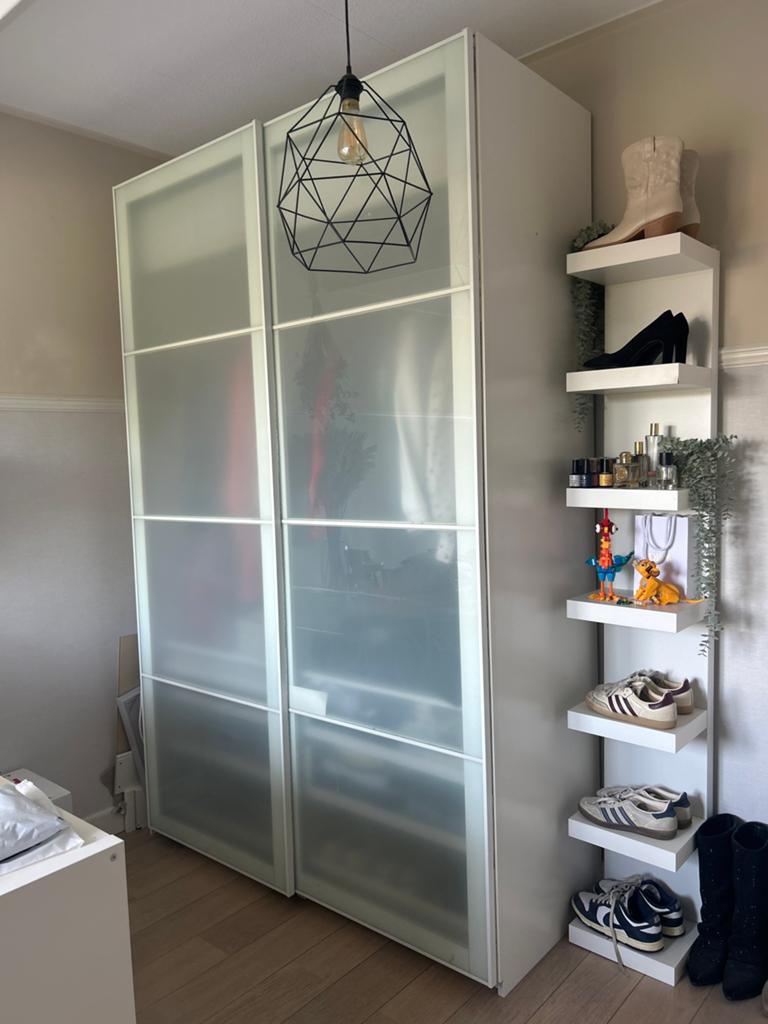 IKEA Pax Kast met roede, lades, schoenen- en sieradenlade, Ophalen, Gebruikt, 100 tot 150 cm, 200 cm of meer