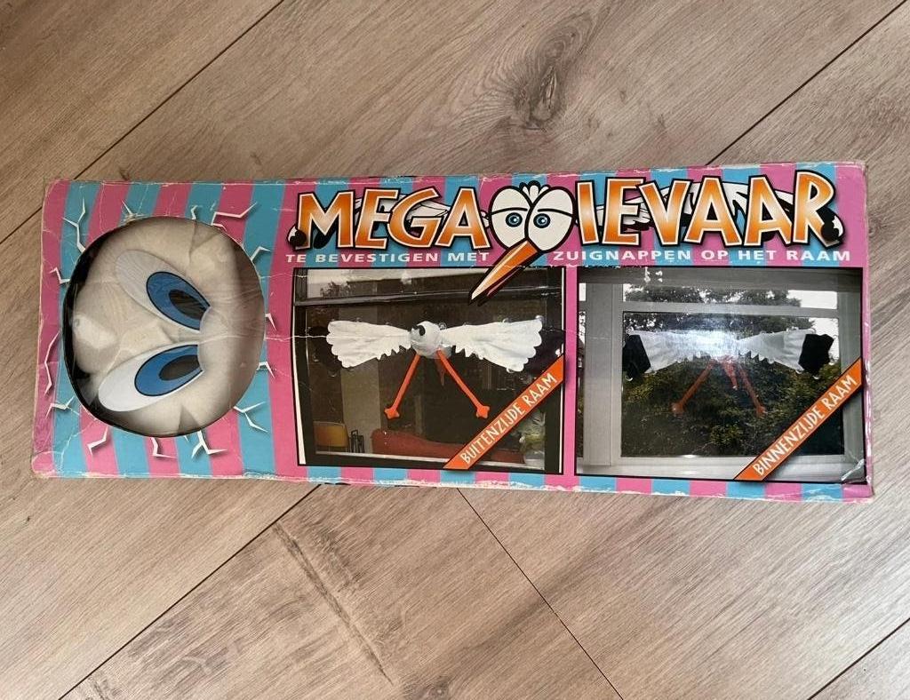 Geboorte ooievaar voor op het raam, Kinderen en Baby's, Ophalen, Gebruikt, Geboortebord