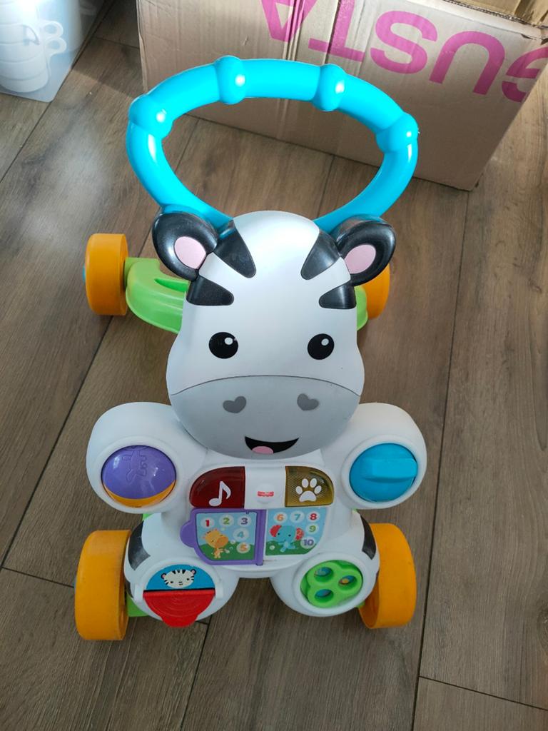 Fisher-Price Zebra Loopwagentje - Stimuleert Eerste Stapjes, Ophalen, Zo goed als nieuw, Overige typen, Met wieltjes