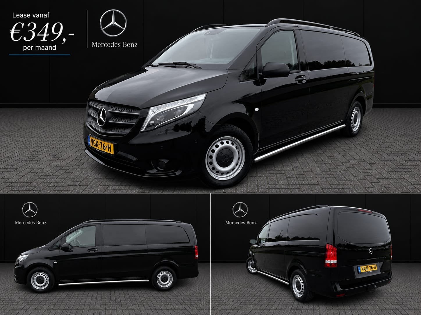 Mercedes-Benz Vito 114CDI Aut Navi ECC LED 5 PERS 7/2020!!, 4 cilinders, Zwart, Bedrijf, Diesel