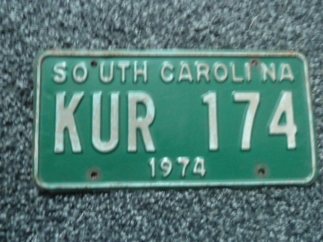 Kentekenplaat licenseplate South Carolina 1974 USA, Verzamelen, Verzenden, Gebruikt, Auto's