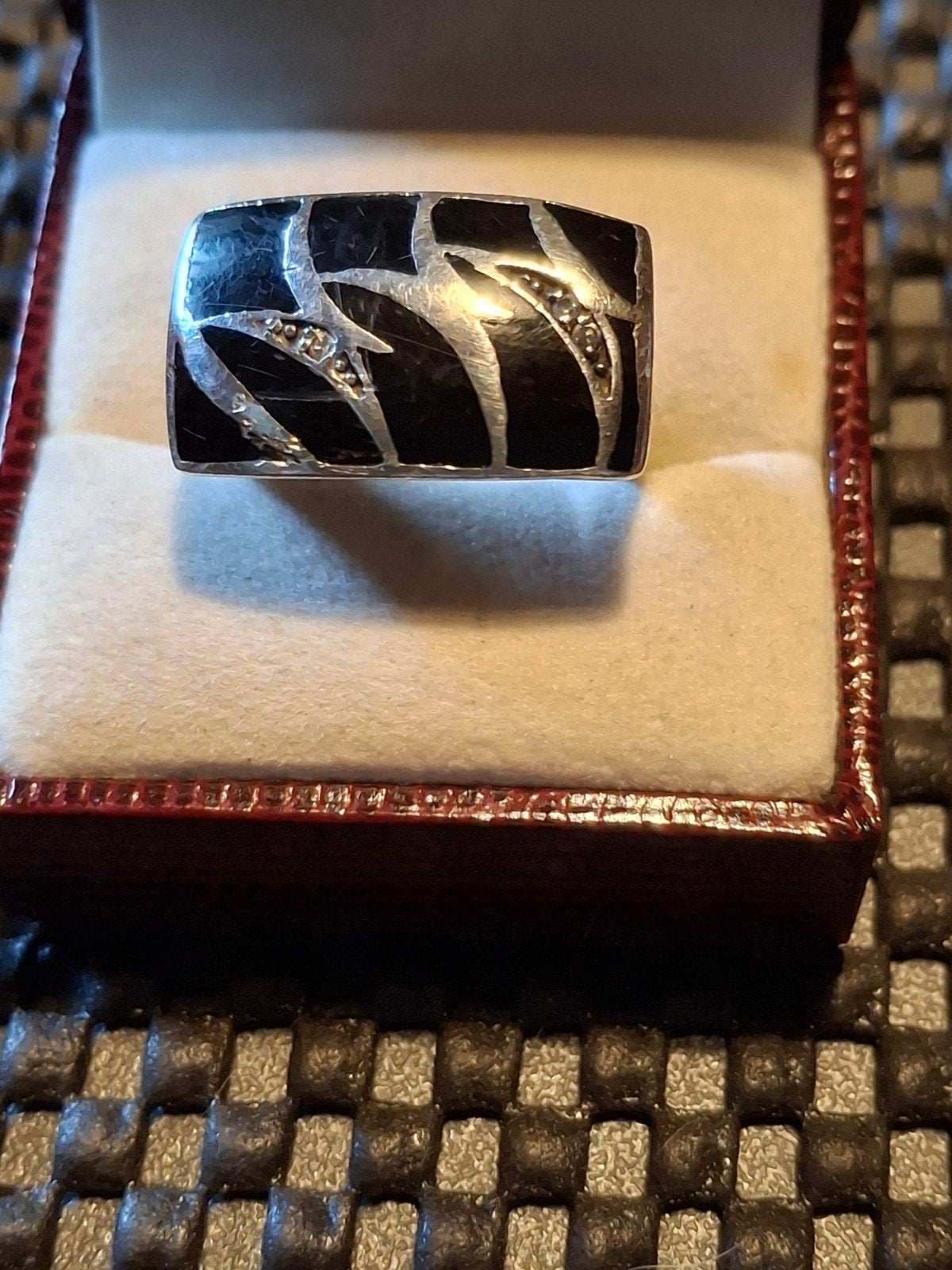 zilveren ring met onyx ringmaat 17mm, Ophalen of Verzenden