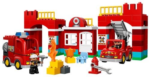 Duplo 10593 grote brandweerkazerne, Overige thema's, Compleet, Ophalen of Verzenden, Zo goed als nieuw
