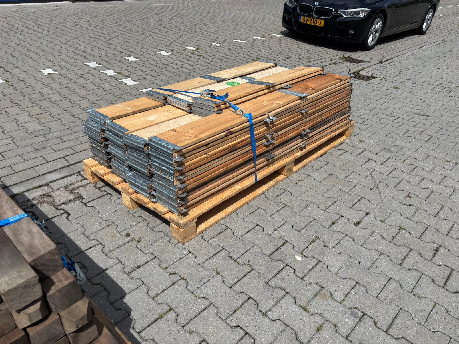 Grote partij houten pallet opzetranden / palletranden, Ophalen, Overige typen, Zo goed als nieuw, 50 mm of meer