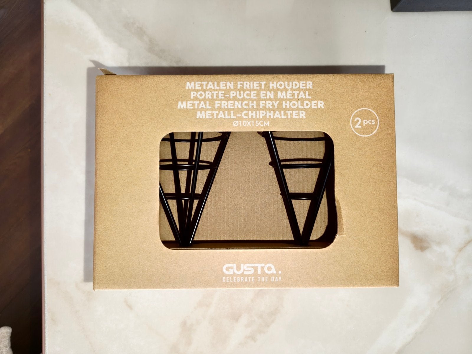 Gusto metalen friethouder - 2 stuks, Overige typen, Nieuw, Gusta, Ophalen of Verzenden