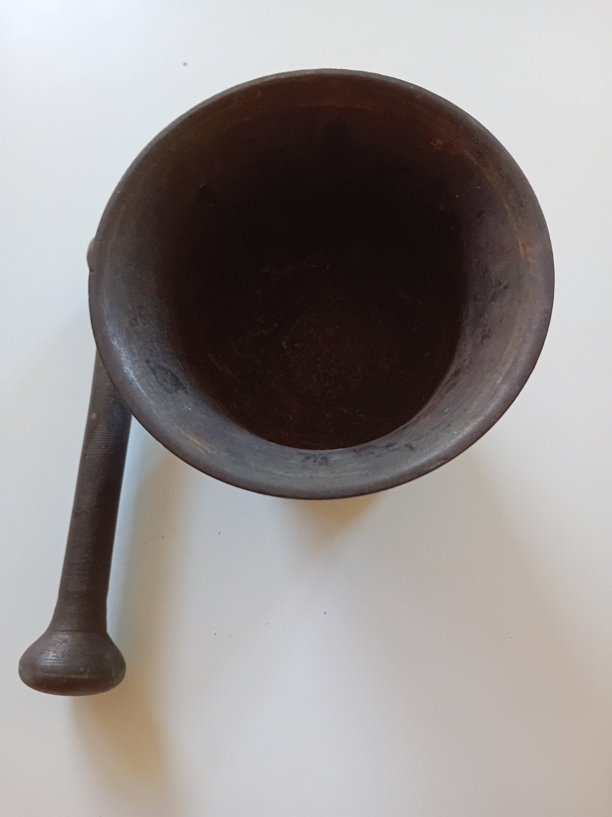 antieke metalen vijzel, mortier, Ophalen of Verzenden