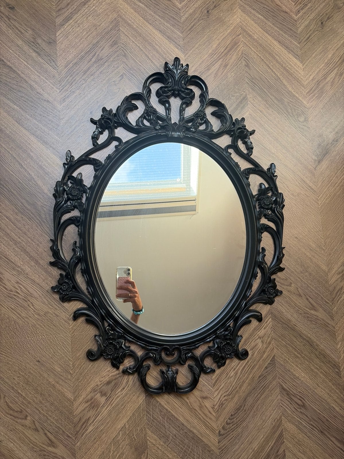 IKEA Barok spiegel met sierlijke lijst, Ophalen, Zo goed als nieuw, Minder dan 100 cm, Ovaal