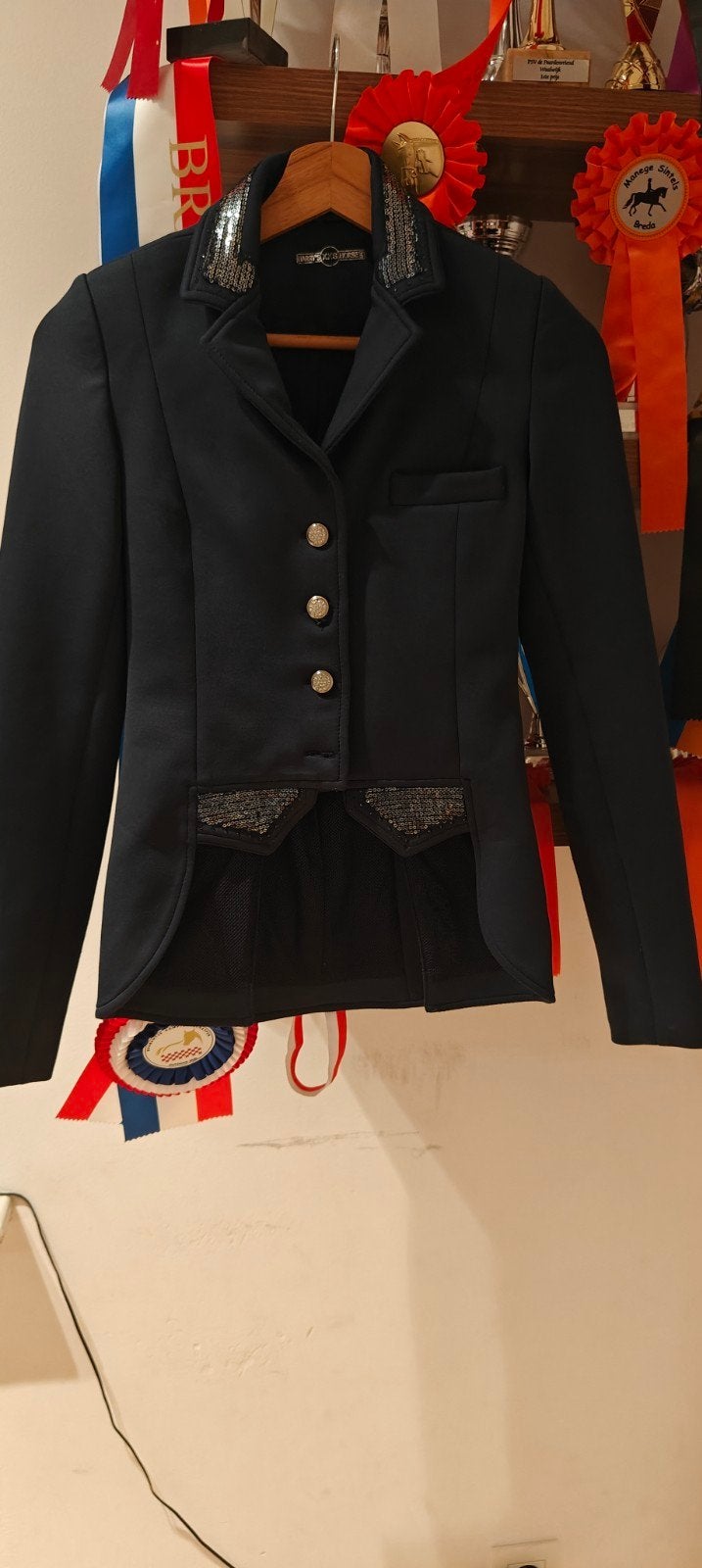 Wedstrijdjasje maat XXS (10-12jaar donkerblauw Harry's Horse, Dieren en Toebehoren, Ophalen of Verzenden, Zo goed als nieuw