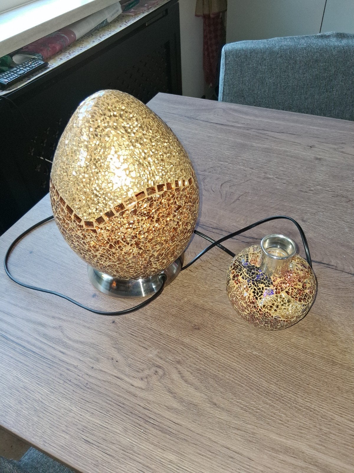 te koopmooie glazen lamp, Ophalen