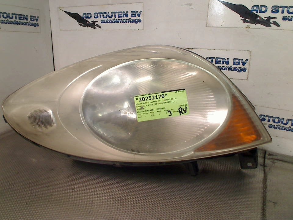 Koplamp Rechts Nissan Note (E11) (2006-01/2013-08) 20B040, Auto-onderdelen, Verlichting, Gebruikt, Germany@nissan-services.eu