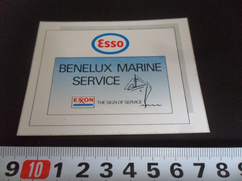 sticker ESSO EXXON benelux marine service *, Ophalen of Verzenden, Zo goed als nieuw