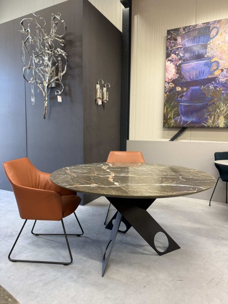 Nieuw Metaform Trefori eettafel keramiek rond blad 150, Overige materialen, Rond, Nieuw, Ophalen of Verzenden