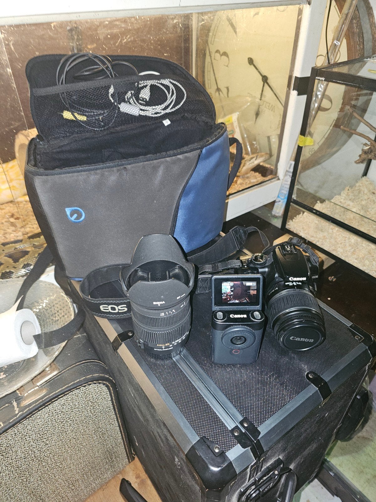 Canon EOS 1100D met lenzen en accessoires, Audio, Tv en Foto, Fotocamera's Digitaal, Ingebouwde flitser, Gebruikt, Spiegelreflex