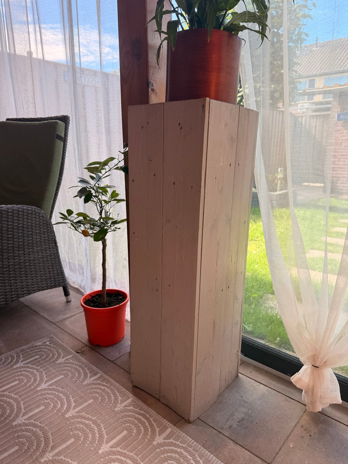 Decoratieve pilaar van steigerhout, Huis en Inrichting, Woonaccessoires | Zuilen en Pilaren, Ophalen of Verzenden, Gebruikt