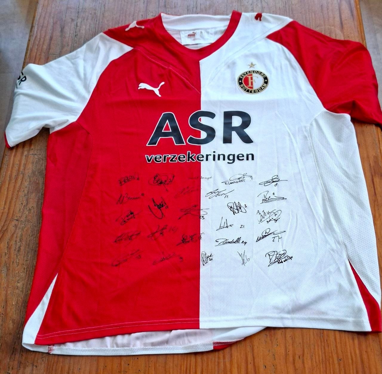 Gesigneerd Feyenoord thuisshirt 2009/2010, Puma, Meerkleurig, Overige maten, Ophalen of Verzenden