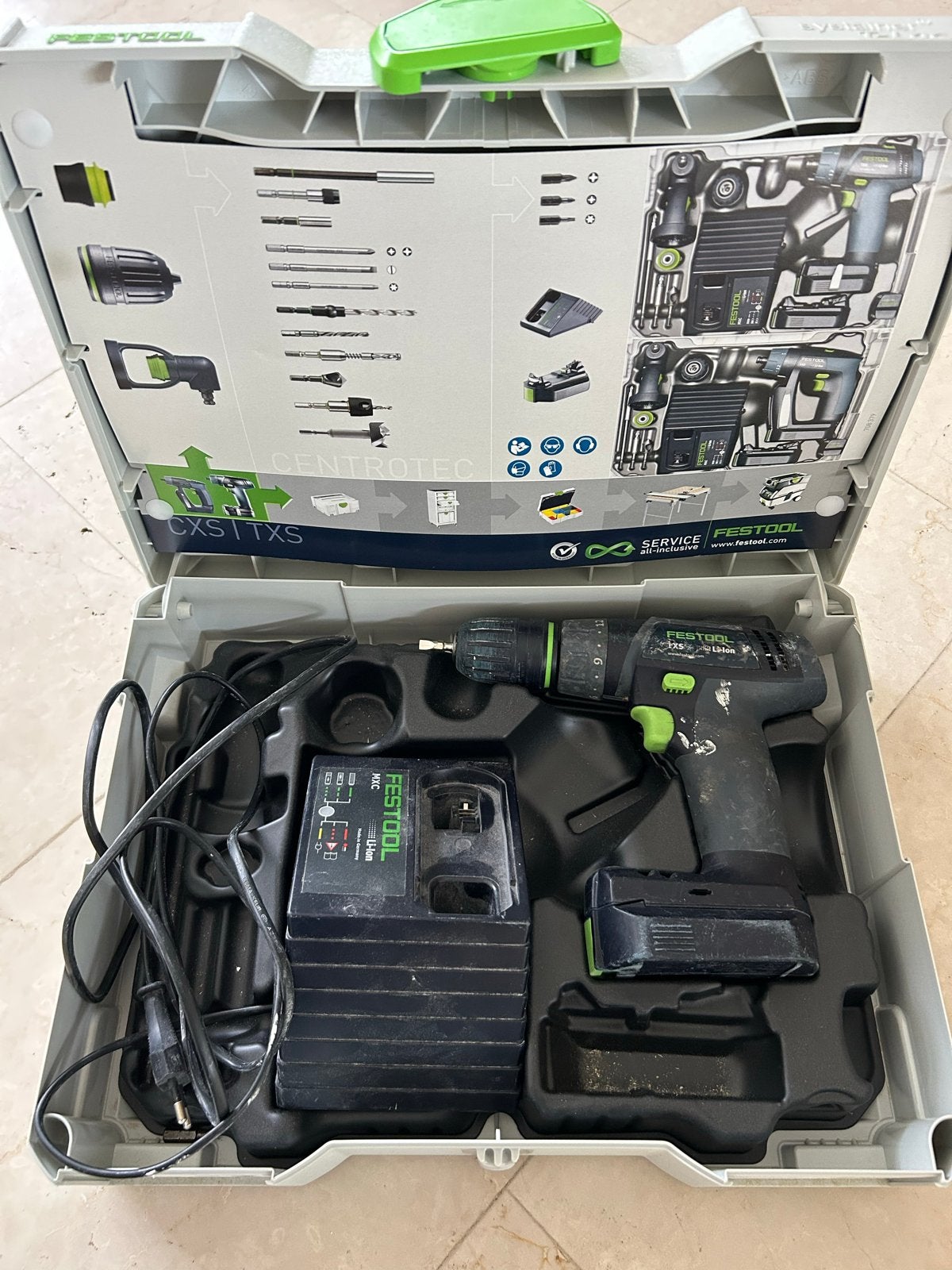 Festool TXS 2.6 Li-Ion Accuboormachine met Oplader en Koffer, Ophalen, Gebruikt, Variabele snelheid, Boor- en Schroefmachine
