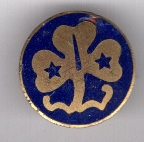 Scouting blauw email op koper broche ( U_151), Verzamelen, Speldjes, Pins en Buttons, Zo goed als nieuw, Speldje of Pin, Merk