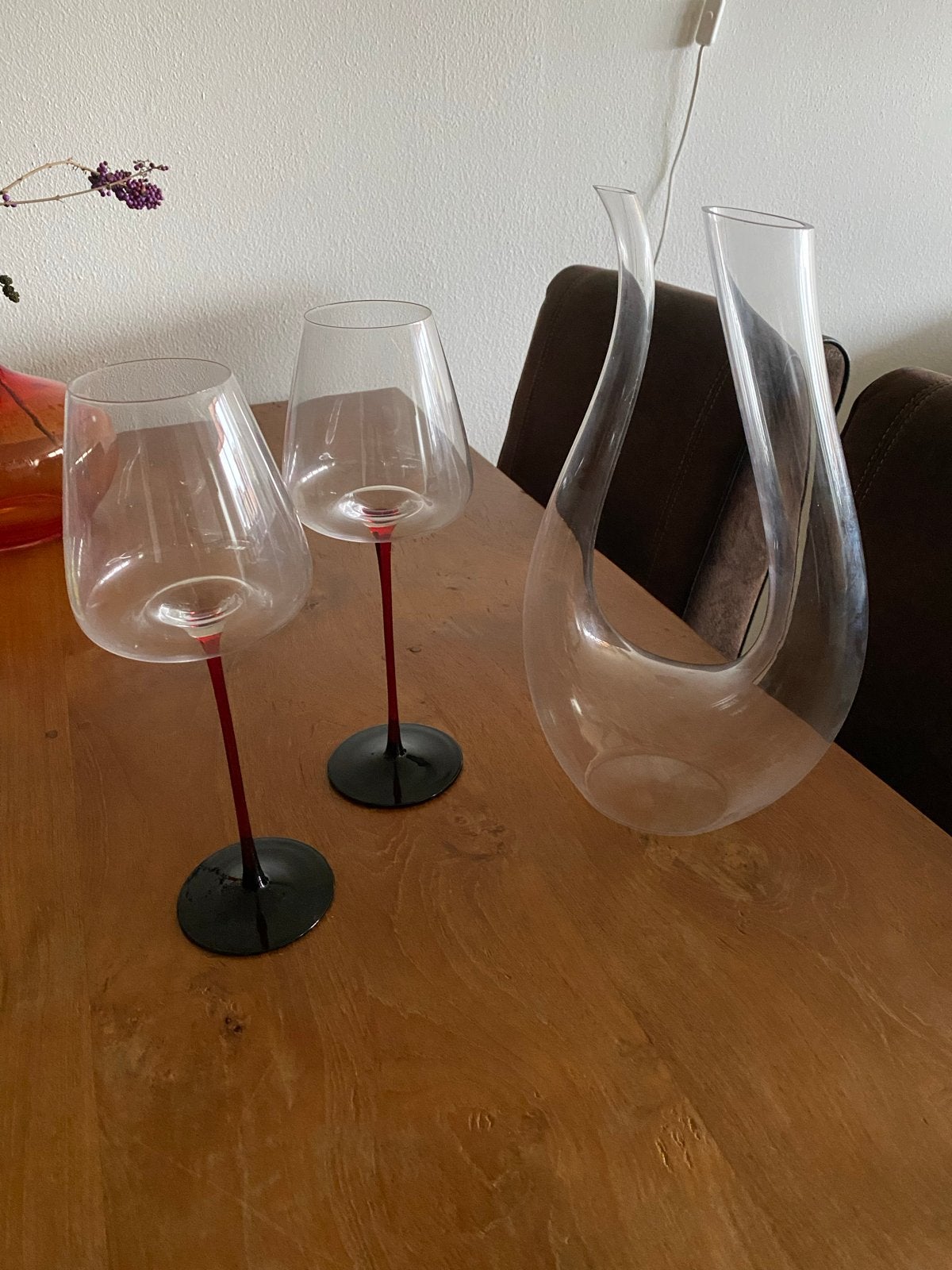 Wijnkaraf met 2 wijnglazen - Modern design, Ophalen