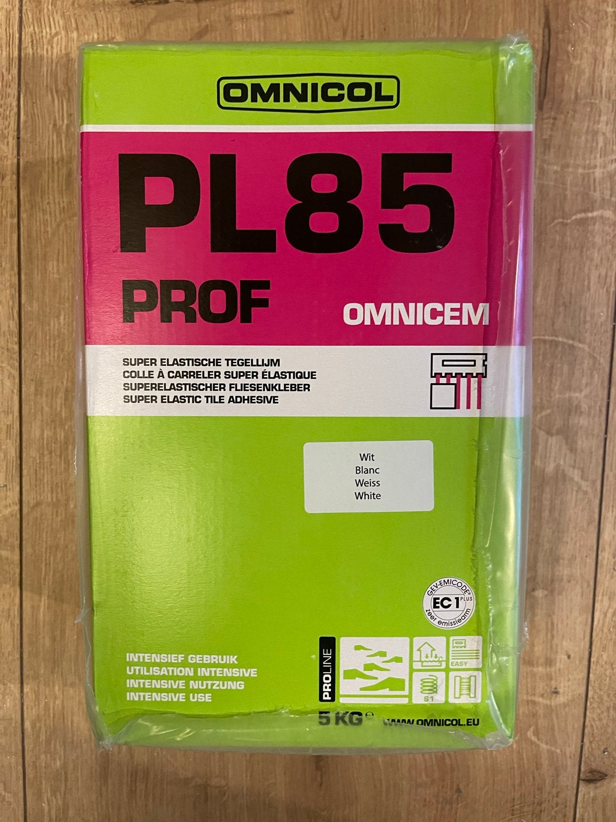 Omnicol PL85 Prof Super Elastische Tegellijm Wit 5 KG, Ophalen of Verzenden, Nieuw