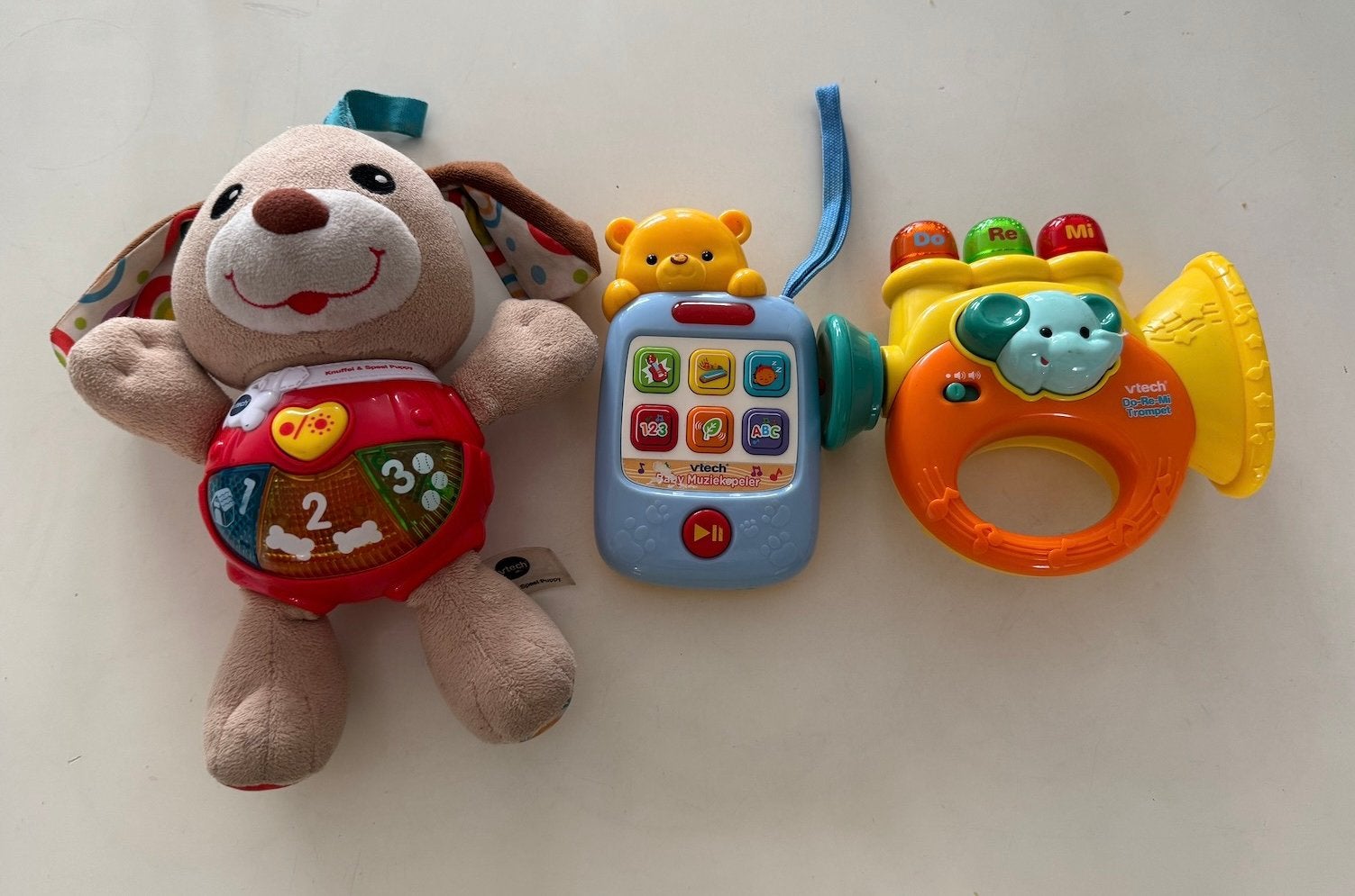 Vtech baby knuffel, Music Player en trompet, Ophalen, Zo goed als nieuw, 6 maanden tot 2 jaar