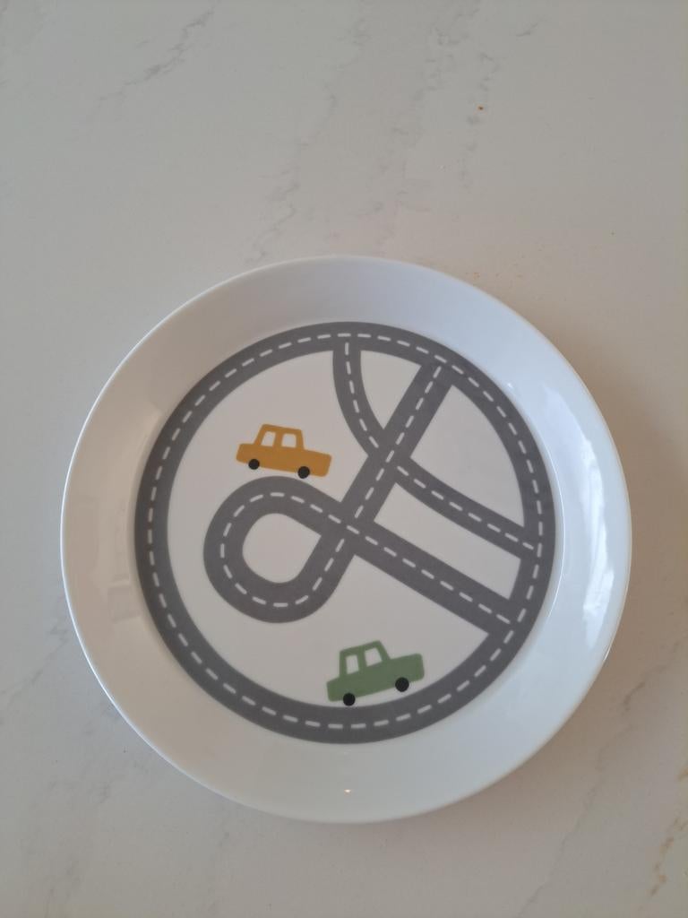 H&M Home Aardewerk Bordje met Auto's, Ophalen of Verzenden, Zo goed als nieuw, Bord(en), Overige stijlen