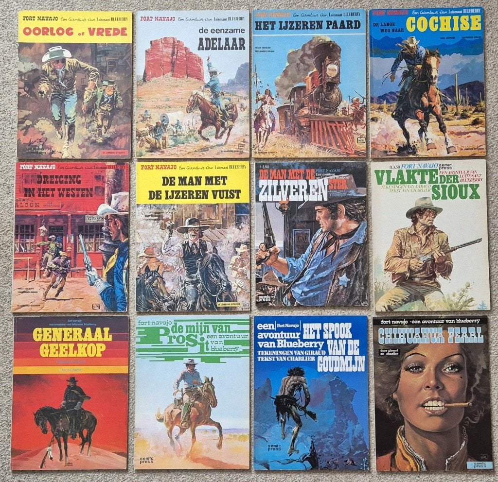 Luitenant Blueberry (Fort Navajo) - Lombard/Semic -12 albums, Complete serie of reeks, Ophalen of Verzenden, Zo goed als nieuw