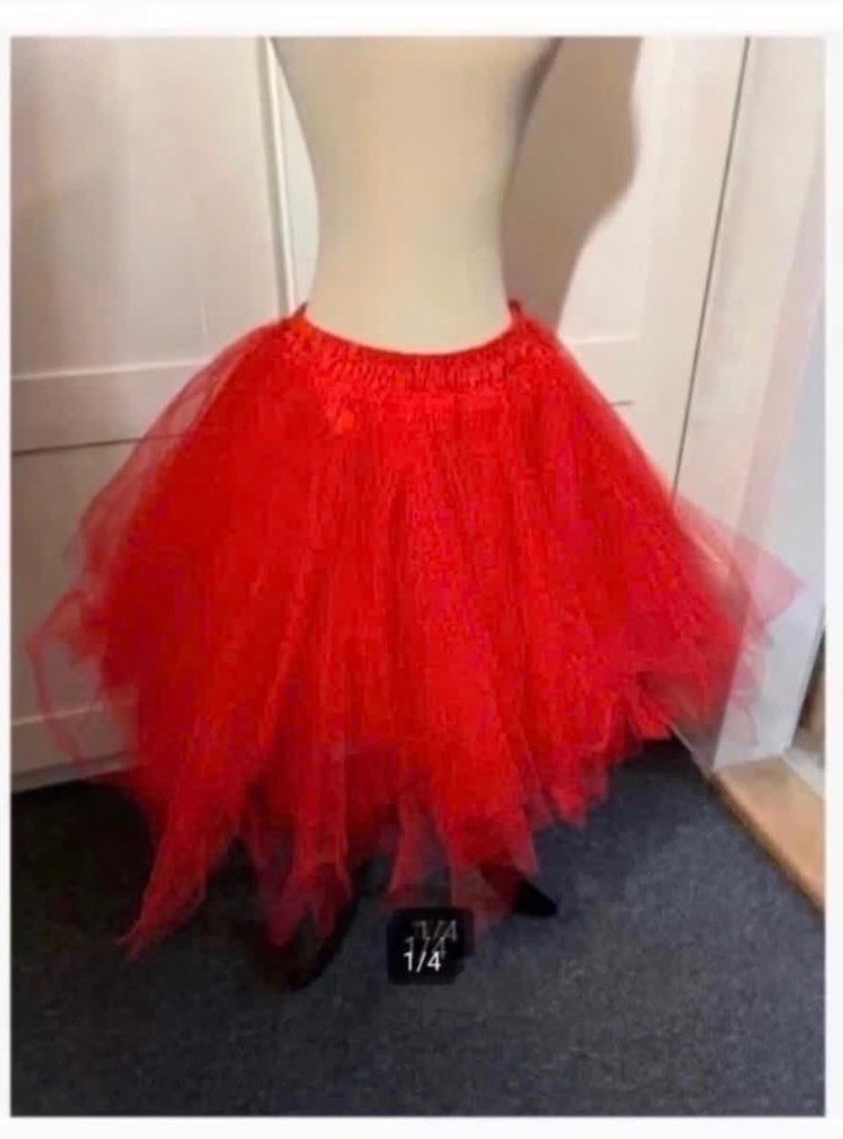 Rode ballet petticoat rok, vele lagen, elastiek, zomerlook, Ophalen of Verzenden, Zo goed als nieuw, X, X