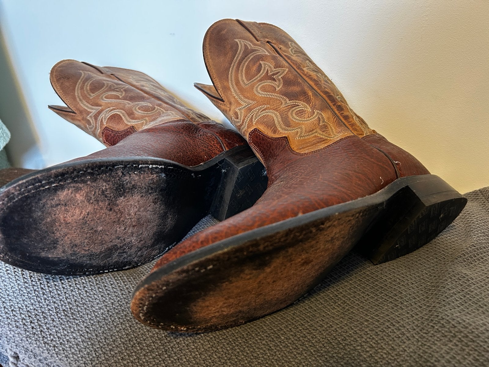 Echte Texas Cowboylaarzen - Maat 44, Bruin, Boots, Ophalen of Verzenden, Zo goed als nieuw