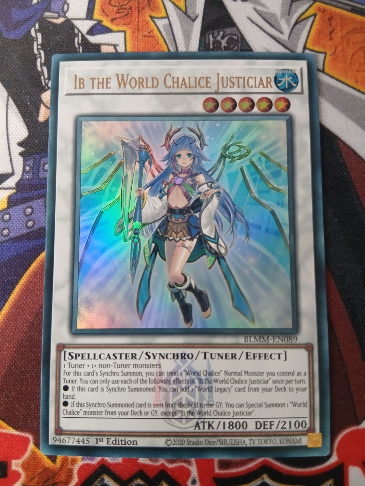 Ib the World Chalice Justiciar - Ultra Rare BLMM - Yu-Gi-Oh, Ophalen of Verzenden, Zo goed als nieuw, Foil