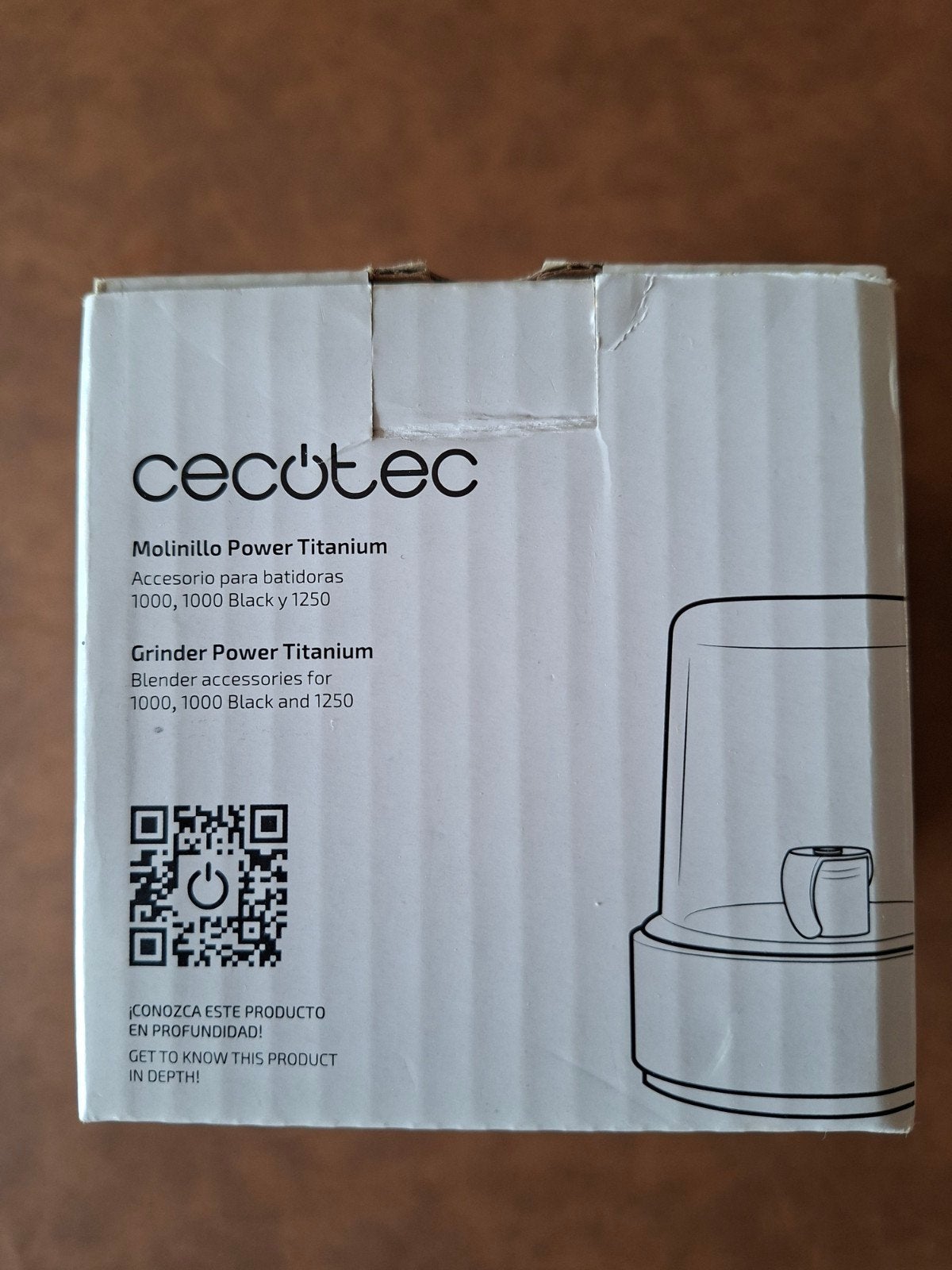 Cecotec Grinder Power Titanium Blender Accessoire, Witgoed en Apparatuur, Blenders, Ophalen of Verzenden, Nieuw, Blender-accessoire