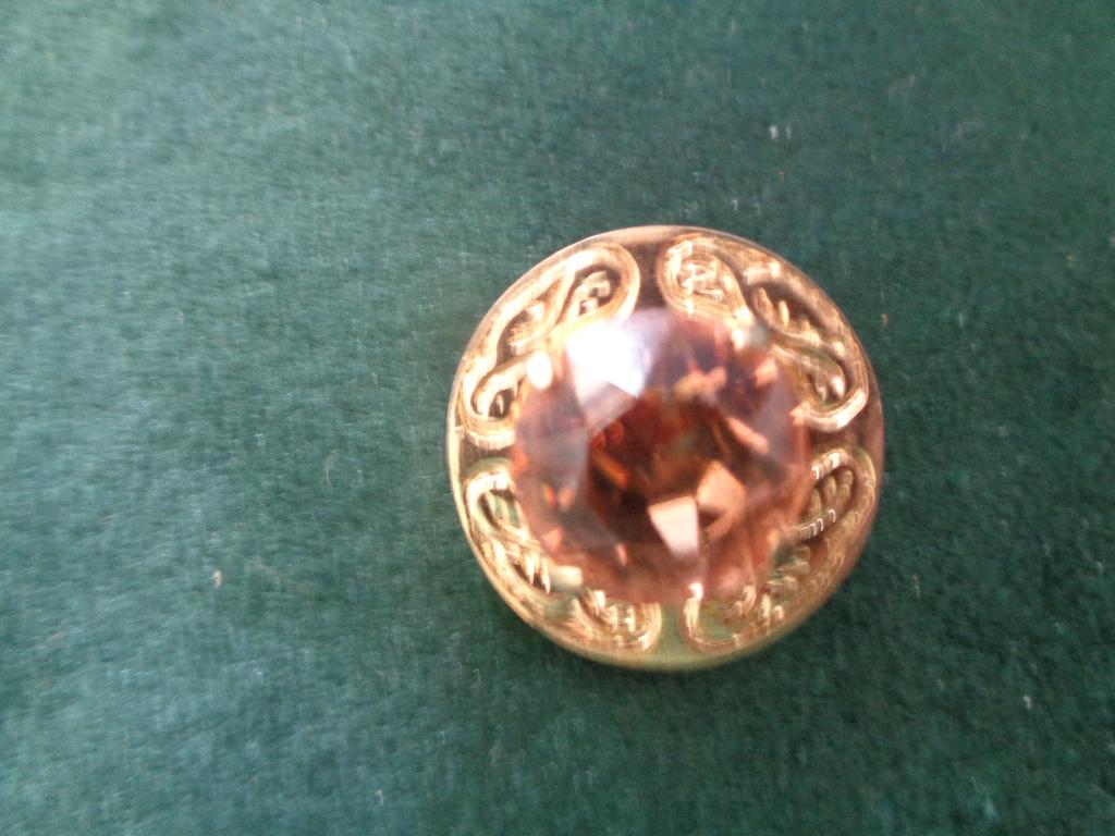 schotse broche met amber kleurige steen nr br 0169, Sieraden, Tassen en Uiterlijk, Antieke sieraden, Ophalen of Verzenden, Overige materialen