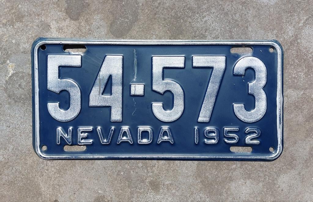 Kenteken 1952 Nevada USA Nummerplaat Nummerbord, Ophalen of Verzenden, Gebruikt, Auto's