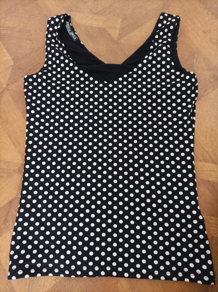 Juffrouw Jansen polkadot top maat S, Zwart, Ophalen of Verzenden, Zo goed als nieuw, Juffrouw Jansen