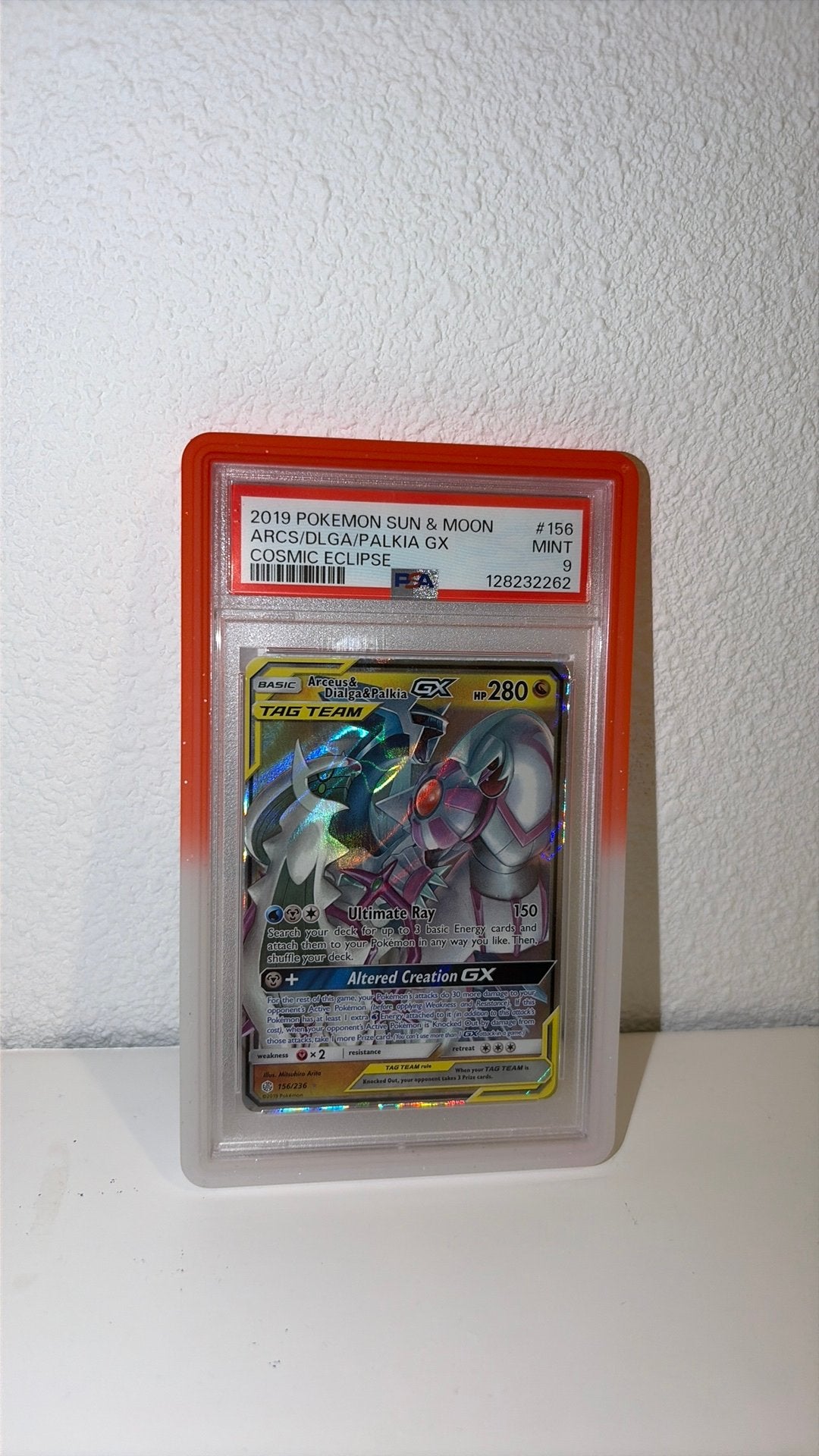 Pokémon Arceus & Dialga & Palkia GX – PSA 9 MINT, Ophalen of Verzenden, Nieuw, Losse kaart, Foil