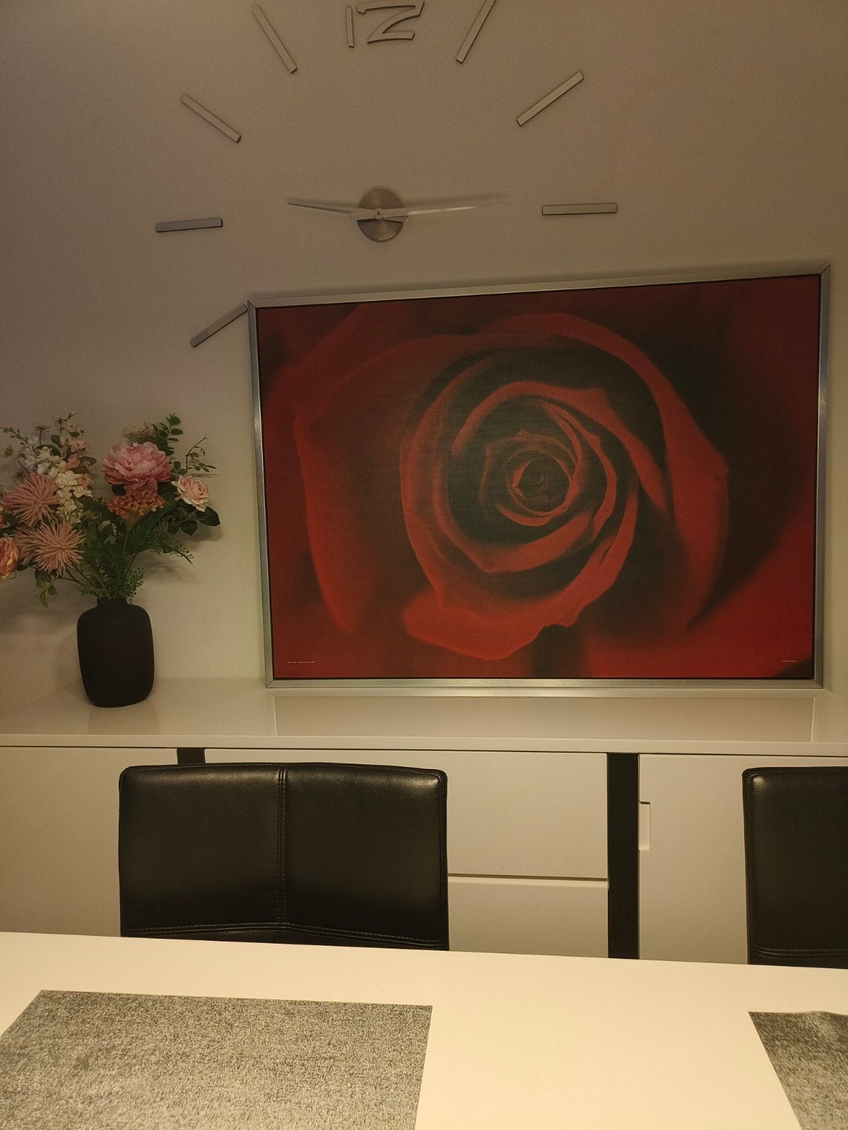 Groot Schilderij Rode Roos - 100x140 cm, Ophalen, 125 cm of meer, Zo goed als nieuw, Schilderij