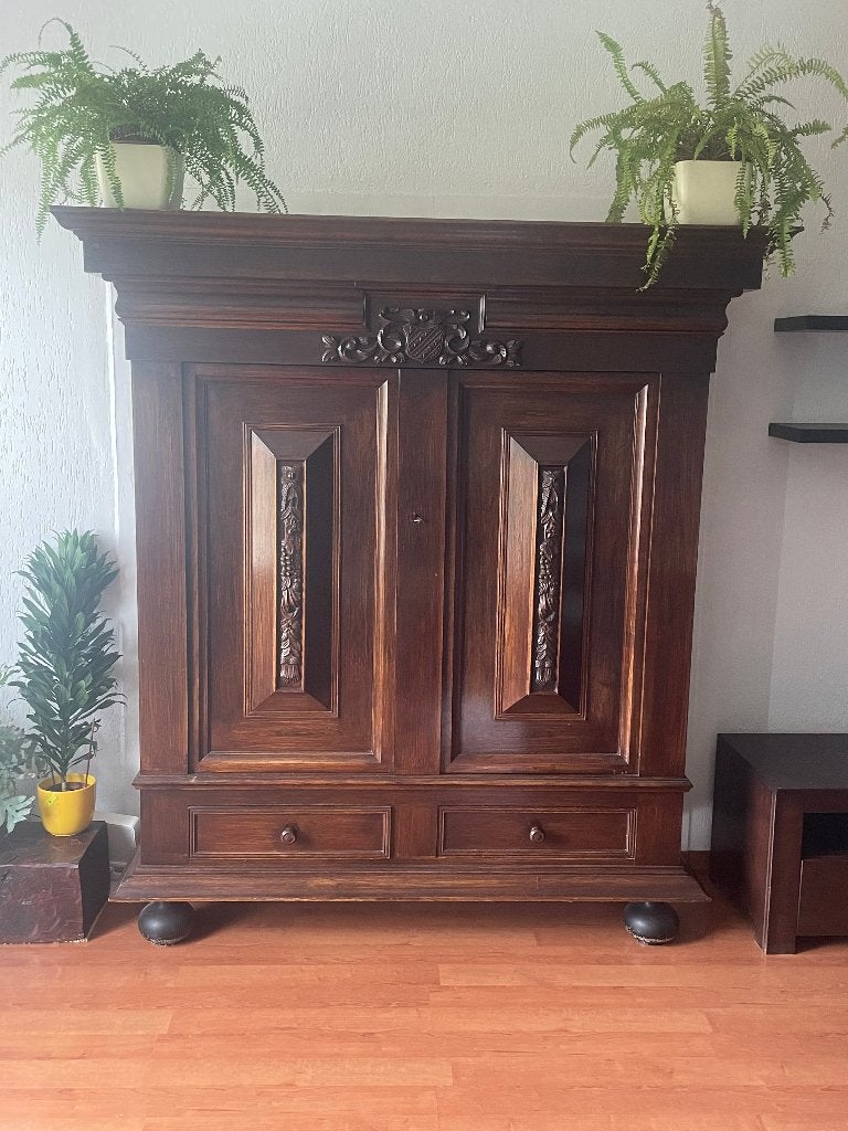 Antieke Groenlose Kast - Massief Hout, Ophalen