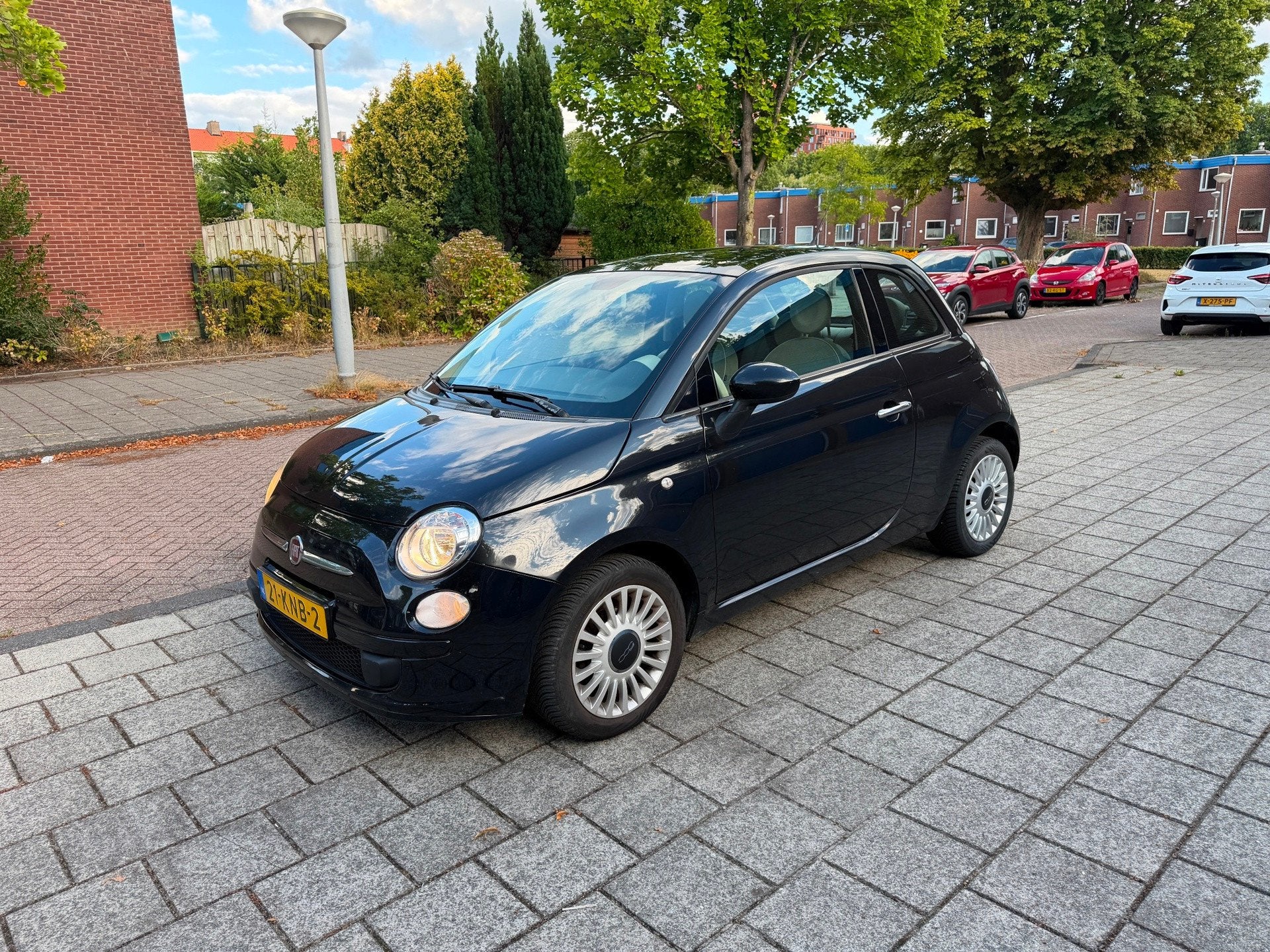 Fiat 500 1.2 Lounge Automaat Panorama Airco Black Edition NW, Auto's, Fiat, Euro 5, Stof, Gebruikt, 1242 cc
