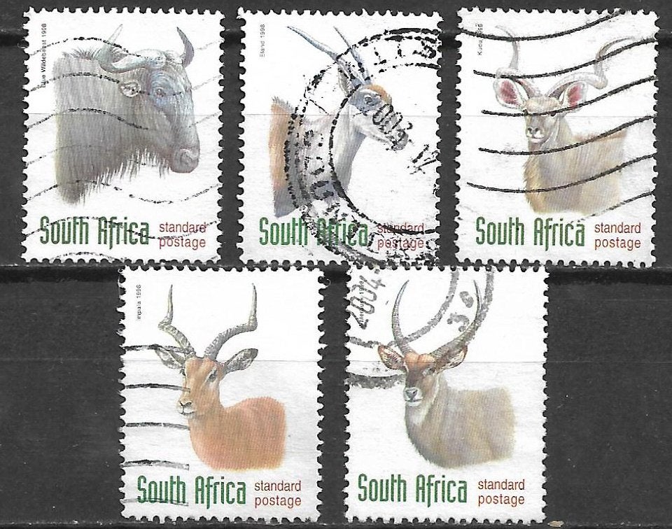 Zuid Afrika 1998 Antelopes coated paper gnoe nyala, Ophalen of Verzenden, Zuid-Afrika, Gestempeld