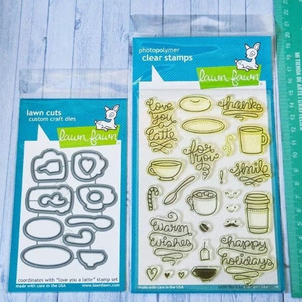 Lawn Fawn - Love You a Latte stamp + die set, Ophalen of Verzenden, Nieuw, Clearstamp