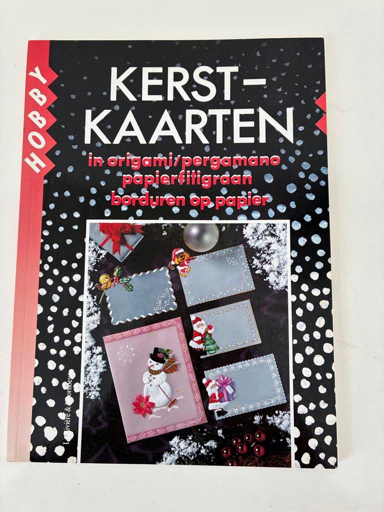 Hobby Kerstkaarten Boek: Origami, Pergamano, Borduren, Ophalen of Verzenden, Gebruikt, Kerst, Overige typen