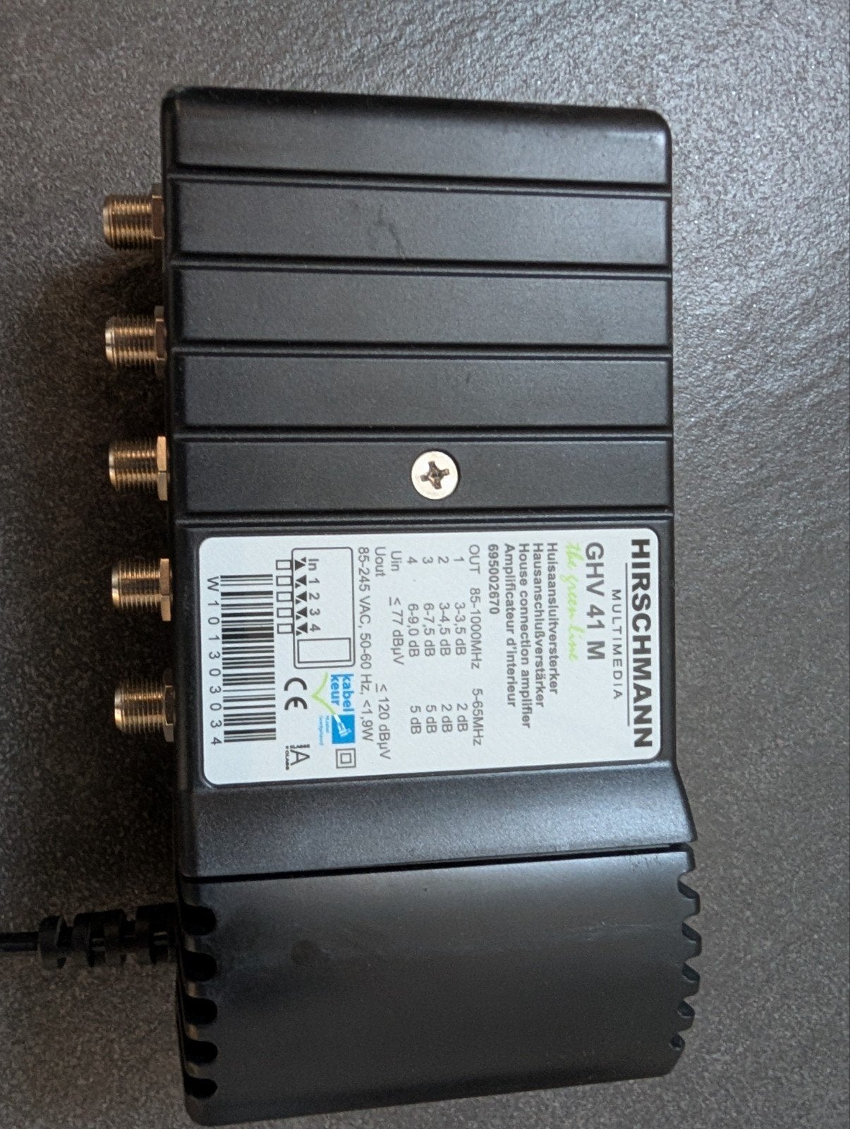 Hirschmann GHV 41 M Multimedia Antenne Versterker Coax, Ophalen of Verzenden