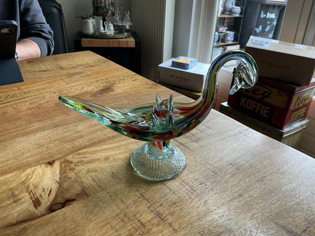 Murano glas zwaan als asbak, Antiek en Kunst, Antiek | Glas en Kristal, Ophalen of Verzenden