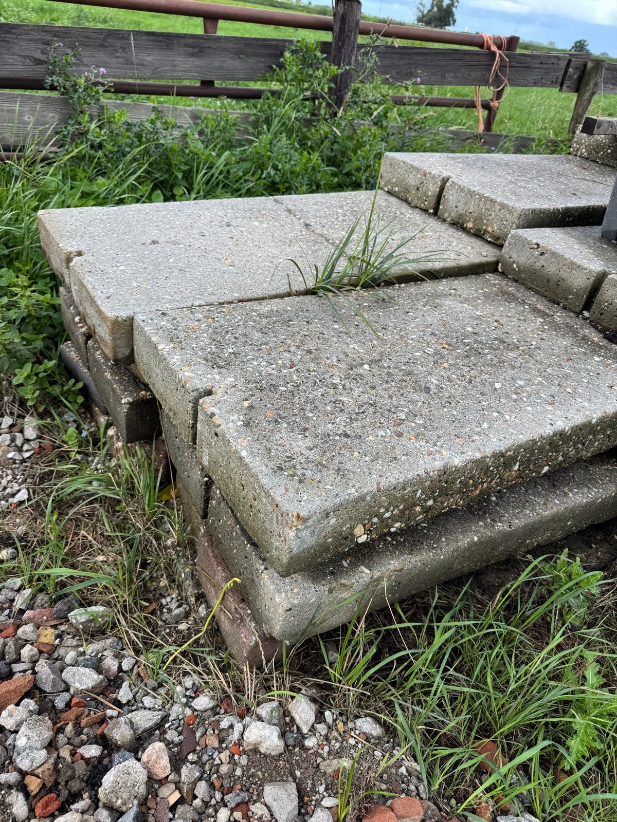 Betontegels met wapening 100x50x10 cm, Ophalen, Gebruikt, 10 m² of meer, Beton