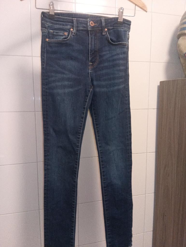 H&M Shaping Skinny Jeans – Maat 28/30 – Blauw Denim – ZGAN, Broek, Gebruikt, Meisje, H&M